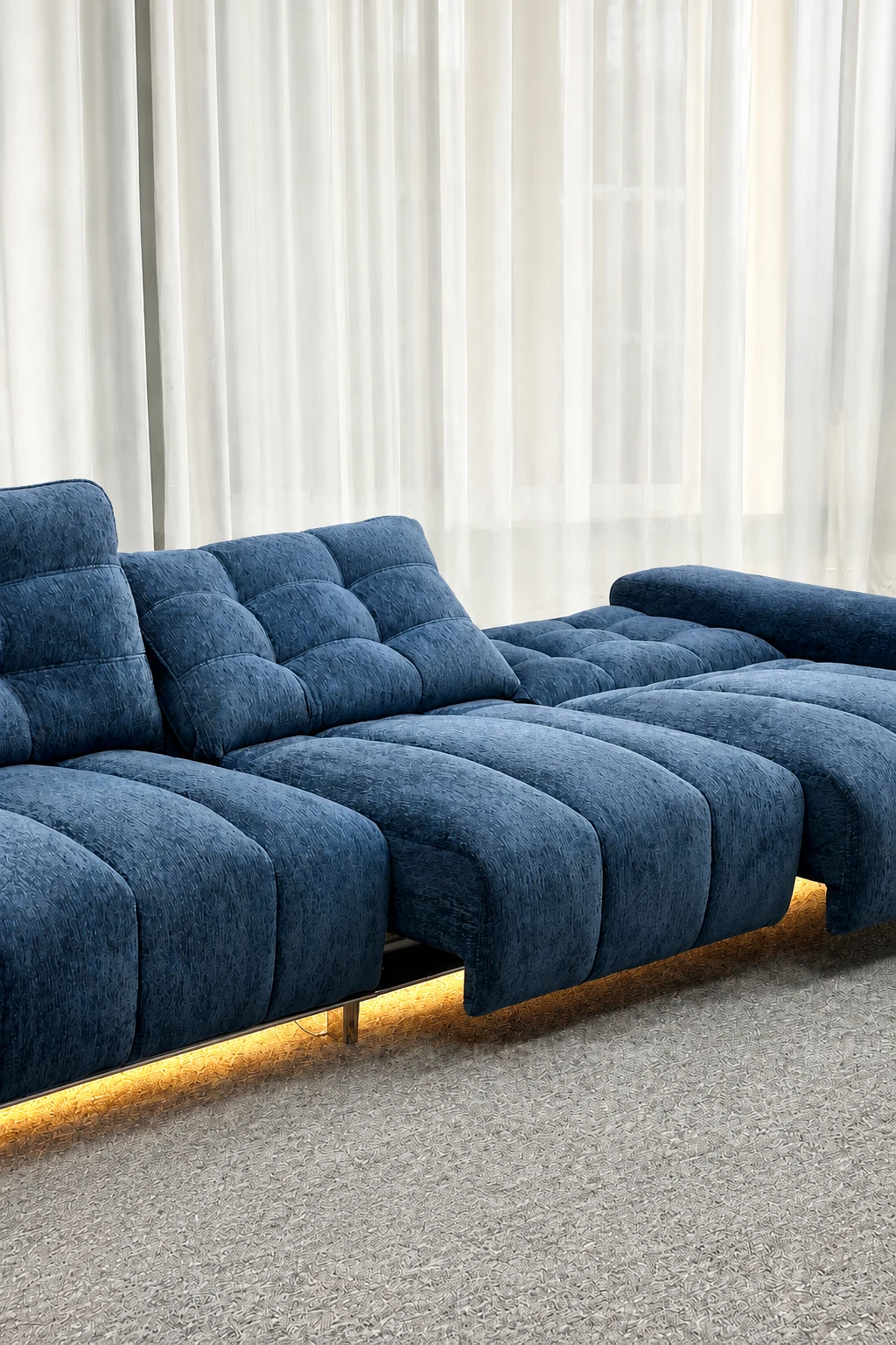 Adjustable wide armrest on the electric sectional sofa
