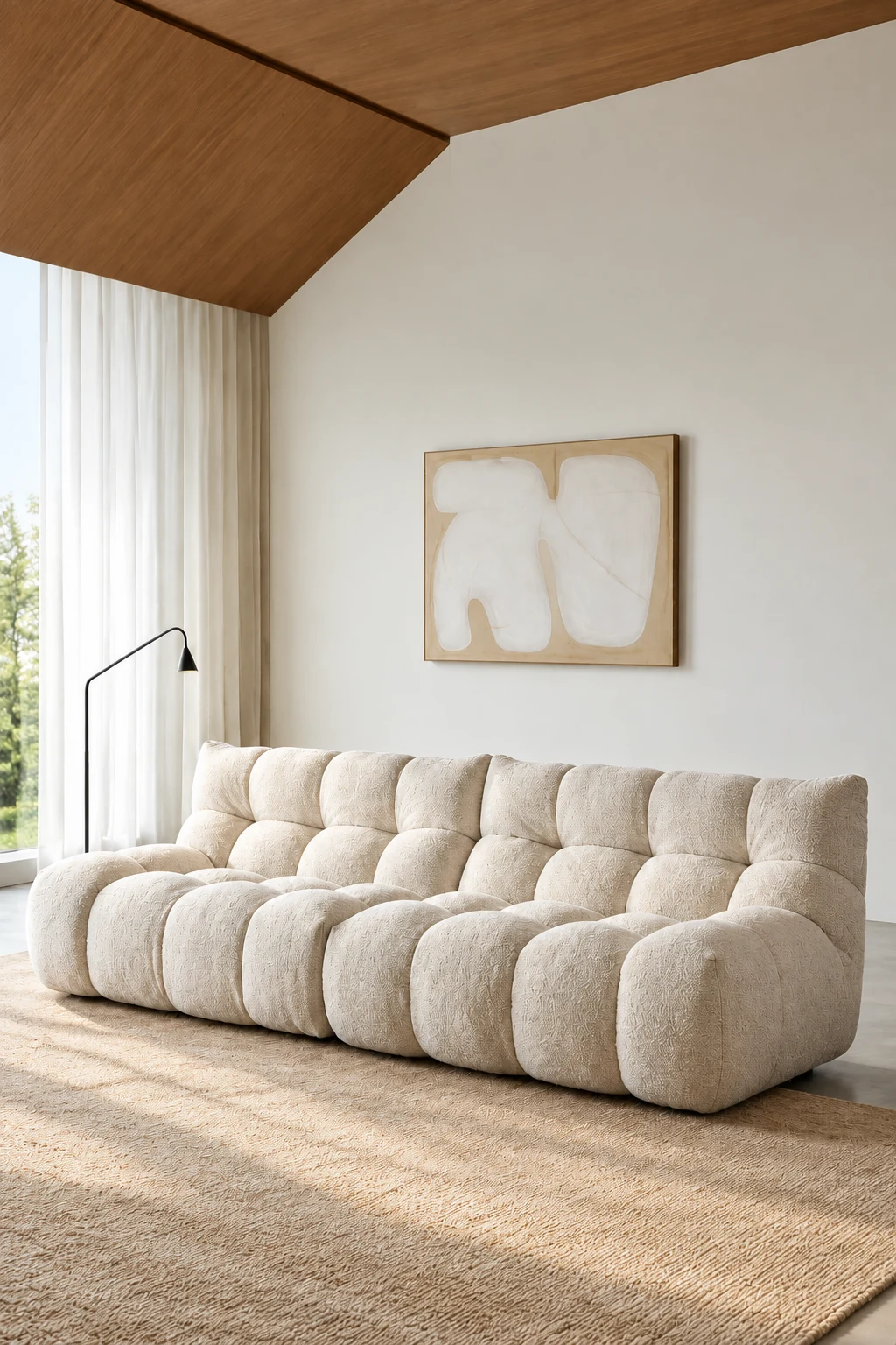 Free-combination corduroy modular sofa built from individual seat modules
