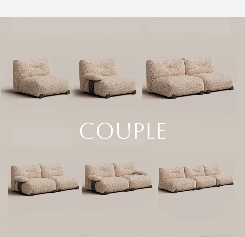Nine modular combinations of the cotton-linen cloud sofa