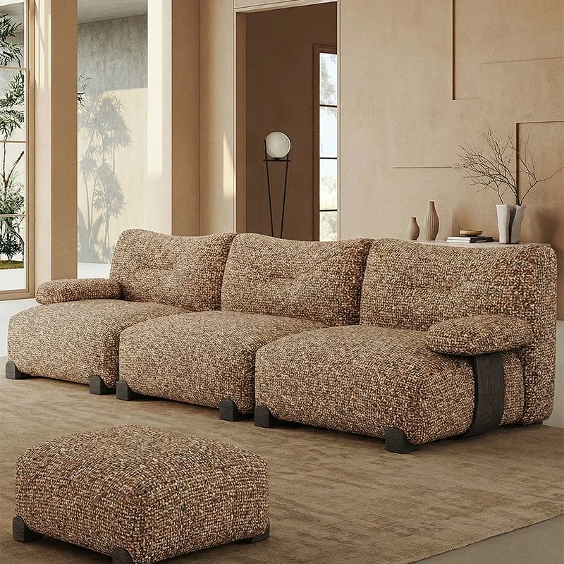 Cotton-linen cloud sofa in a large corner arrangement