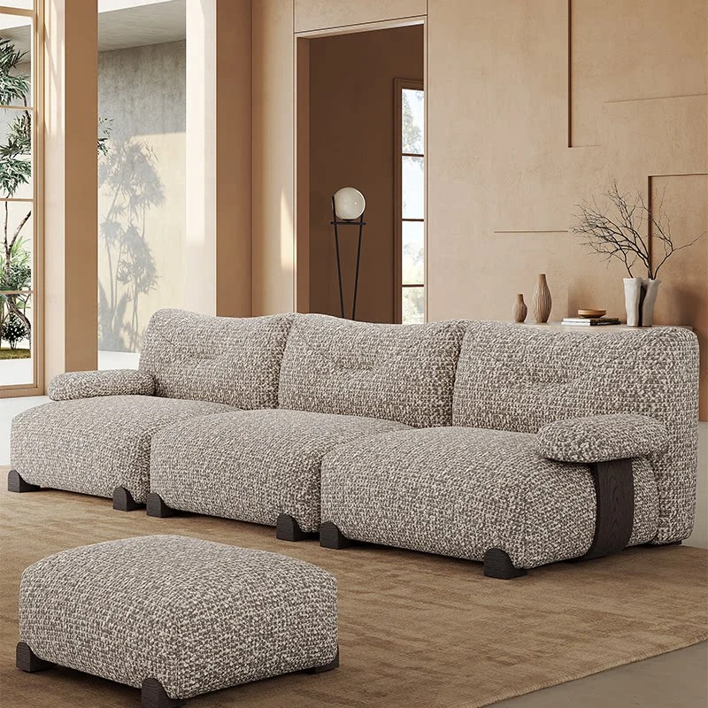 Cotton-linen cloud sofa in a bright living room