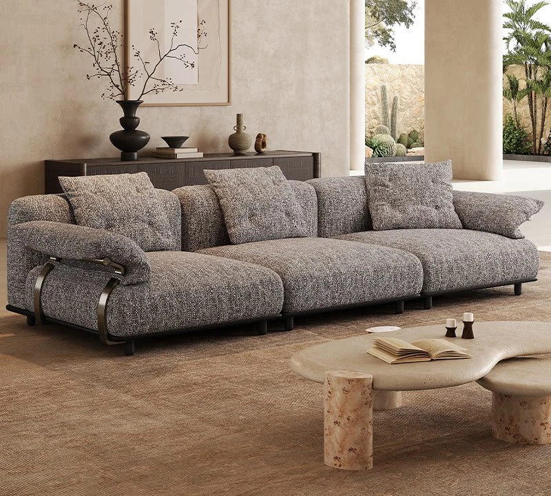 Cotton-linen modular sofa in a deep grey colourway