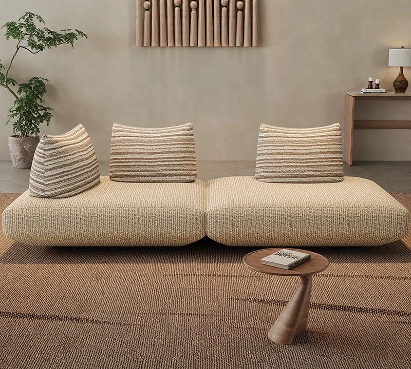 Free-form modular sofa in a sculpted arrangement