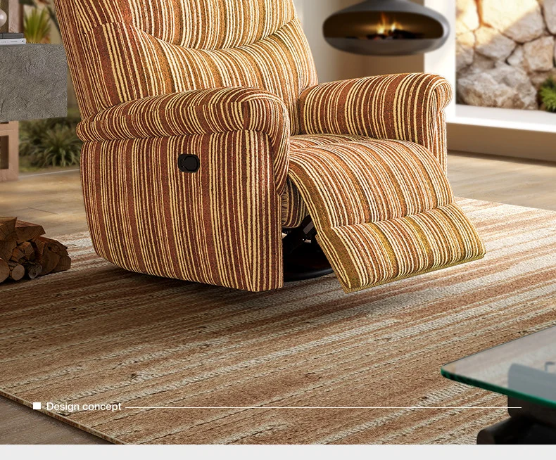 Chenille recliner armchair in a warm ochre colourway